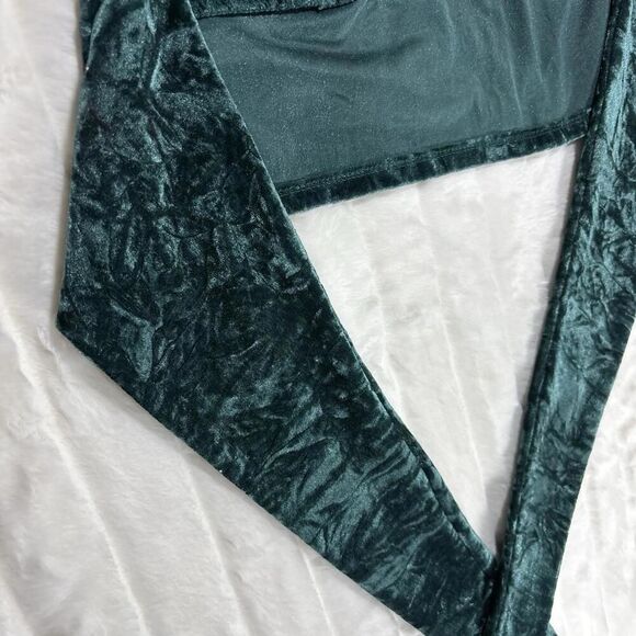 Sky & Sparrow Tillys Emerald Green Crushed Velvet Halter crop top Tie Back XXL - Picture 5 of 5
